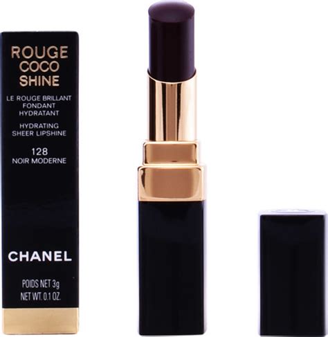 chanel noir moderne swatch|Chanel Noir Moderne (128) Rouge Coco Shine Hydrating Sheer .